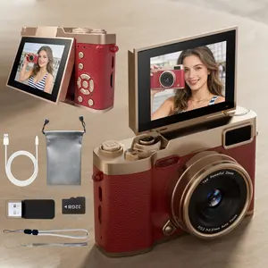 2.4 Inch Flip Screen Selfie Camera, 1080P Full HD Digital Camera with Flash and Filters, 48mp Portable Camera for Short Videos and Travel