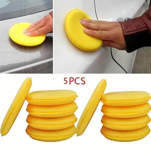 5Pcs car waxing and polishing sponge, cleaning car washing sponge, round edge pressing sponge block, Car Detailing Tools, Auto Detailing Products, Car Wash Accessory