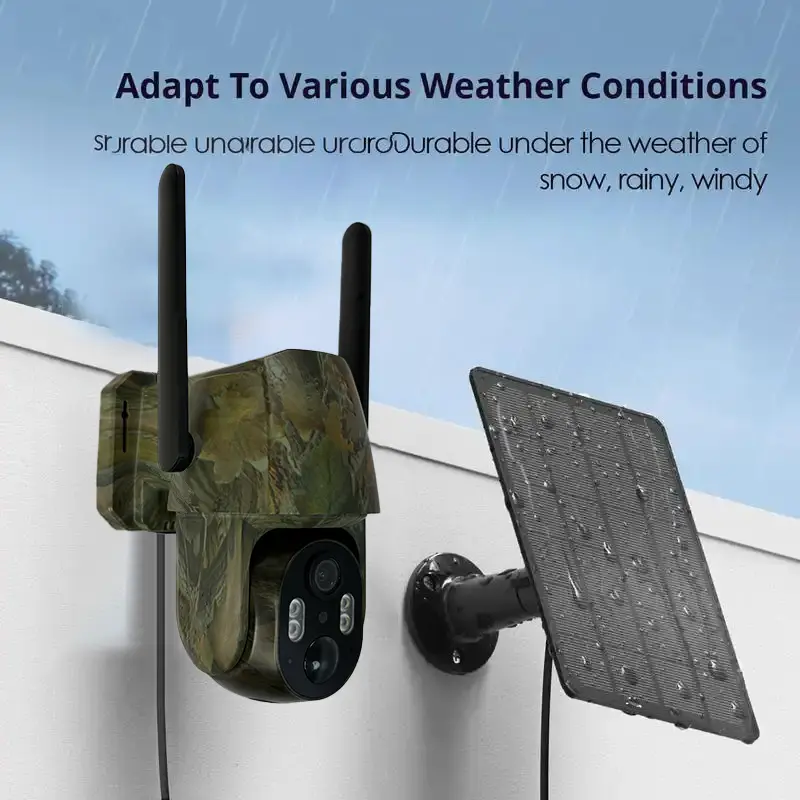 Solar-Powered 4G LTE Trail Camera - 2000P Live View, No WiFi/Wires, Remote App Control, Waterproof, Motion Activated, Night Vision, Includes Free 7-Day 4G Data Card, Outdoor Security Trail Camera, Trail Cameras
