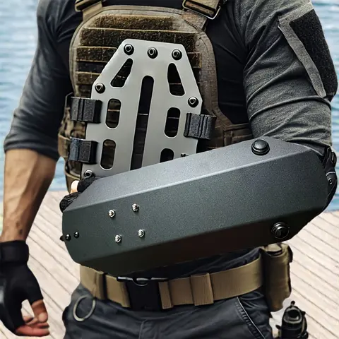 Adults' High-Strength Cast Iron Alloy Tactical Training Arm Cover - 17.5in(44.5cm)x6.5in, 1140g Metal Handheld Protector with Ergonomic Grip & Control, Lightweight Archery Protective Gear, Men’s Gift, Accessories Adults