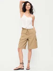 Old Navy Women's Mid-Rise Bermuda Cargo Shorts