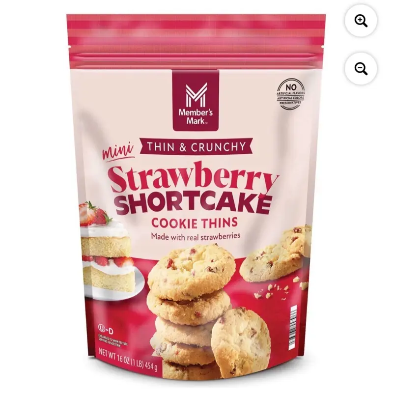 Mini Strawberry Shortcake Flavored Cookie Thins - 16 oz Snack for On-the-Go Treats
