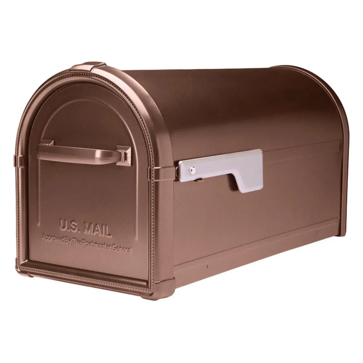 212 MAIN Mailbox, Hillsborough Style Galvanized Steel Post-Mount, Rust-Resistant for Outdoor Mail Delivery, US Postmaster Approved, Copper Finish, High Quality, 9.61 In., Post-Mounted
