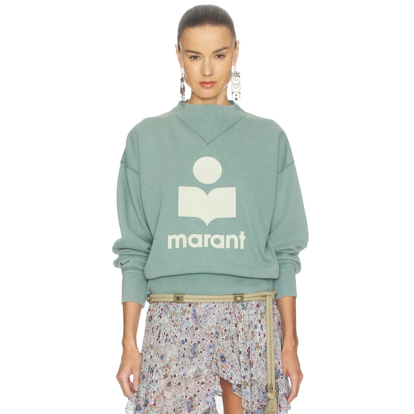 Isabel Marant Etoile Moby Sweatshirt in Sage & Ecru