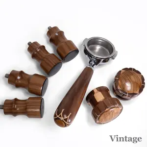 Espresso Machine Wooden Portafilter Handle, Knobs, & Feet Kit