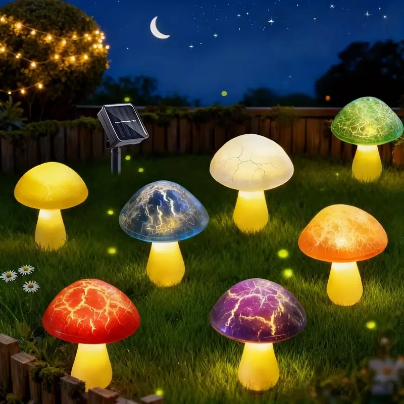 Solar Mushroom Light Outdoor Garden Decoration, Solar Outdoor Lights, Solar Outside Lights, Solar Powered Lighting, 8 Lighting Modes, Durable Plastic Material, Perfect for Lawn Path Camping Party Decor
