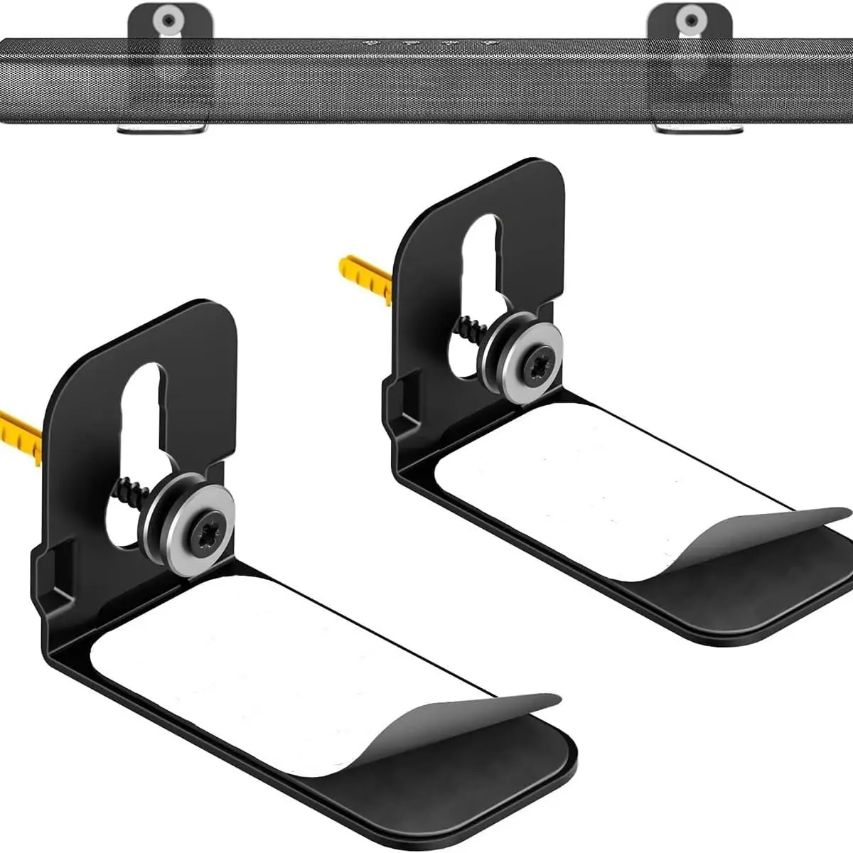 Universal Soundbar Wall Mount Bracket Kit | Heavy Duty Metal, 20-30 Lbs Capacity, Low Profile, Fits Most Sound Bars Under 5.12"