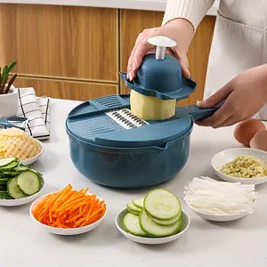 9 In 1 Multi-Functional Vegetable Chopper Carrots Potatoes Manually Cut Shred Slicer Radish Grater Kitchen Tools Vegetable Cutter For Hotel/Commercial
