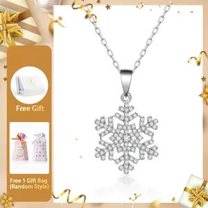 Moissanite Starlight Snowflake Pendant Necklace Valentine's Day Wedding Engagement Anniversary Romantic Elegant Gift Daily Wear mothersdaygift