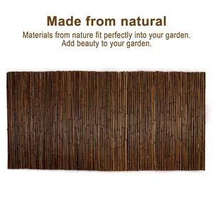 Carbonized Bamboo Cane Privacy Fence for Garden Balcony, Decoration Fence Panel Screen 3ft * 8ft / 4ft * 8ft
