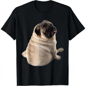 Funny Pug Meme Dog Silly Humor Graphic Tee T-Shirt