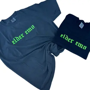 Comfort Colors - GREEN Elder Emo Embroidered T-shirt Cotton Stylish Top Unisex Menswear Short Sleeves