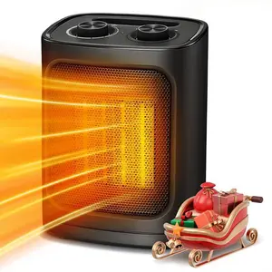 R.W.FLAME Indoor Small Heater, 1500W/950W PTC Ceramic Heater with Thermostat, 3 Modes, Overheat & Tip Protection, Small Size, Easy to Carry, Suitable for Bedroom, Living Room, Dormitory