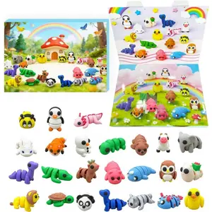 Christmas Advent Calendar 2025 for Kids ，24 Day Holiday Countdown with 3D Printed Animals ，Educational STEM Toys, Christmas Decorations & Party Favors Gift Set