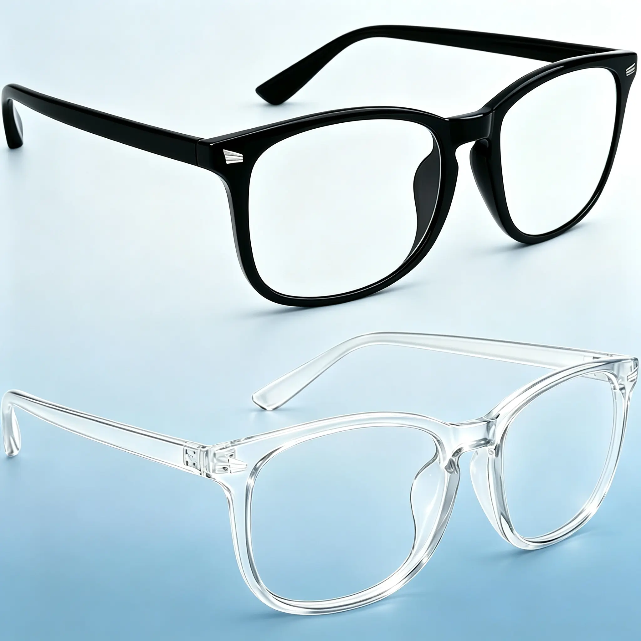 Rectangle Frame Glasses - 52mm Polycarbonate Lightweight Frame, Blue Light Blocking, Anti-Eyestrain, Anti-Glare, UV Protection, Wear Anytime, Ideal Office Stationery Gift for Office Work & Gaming