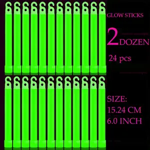 24 Bright Fluorescent Sticks (8 Colors Available), 12-Hour Super Bright Glow, Ideal for Camping, Emergencies, Parties, Weddings, Outdoor Survival Kits, Perfect for Events
