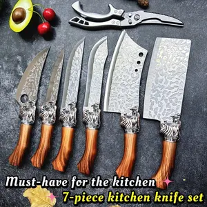 7 pieces high quality kitchen knife set - stainless steel chef knife, suitable for slicing meat and vegetables - multi-functional kitchen knives, ideal choice for kitchen cooking, for family gifts.