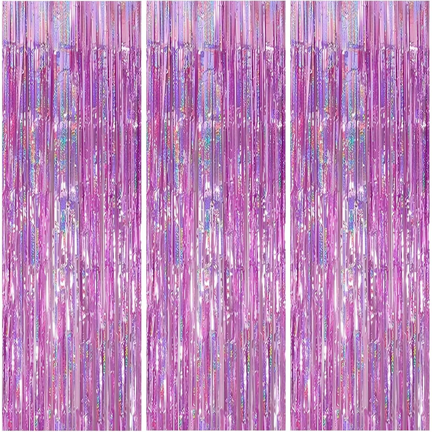 3 Pack Foil Curtain Backdrop 3.3x6.6 ft Tinsel Fringe Curtains for Parties Metallic Streamers Photo Booth Props,Wedding & Birthday,Holiday Decorations Disco,Bachelorette,Door  Decor ()