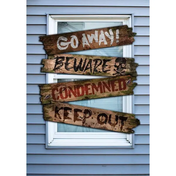 Boarded Haunted Window Decoration