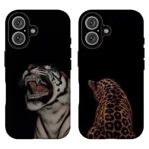 FL-Leopard Print Black Tiger Phone Case,Edgy Wild Cat Aesthetic Protective Cover For iPhone 11 12 13 14 15 16 17 Air Pro Max for Samsung S26 S25 S24 S23 S22 S21 Case,Gift for her/him