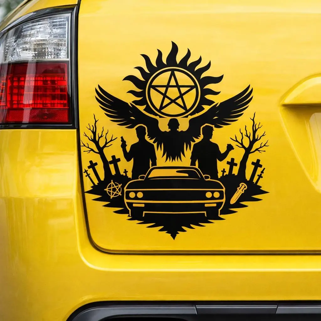 Supernatural Impala Sticker | Anti-Possession Symbol | Winchester Car Decal | Dean Sam Fan Sticker | Rear Window Vinyl # car accessory
