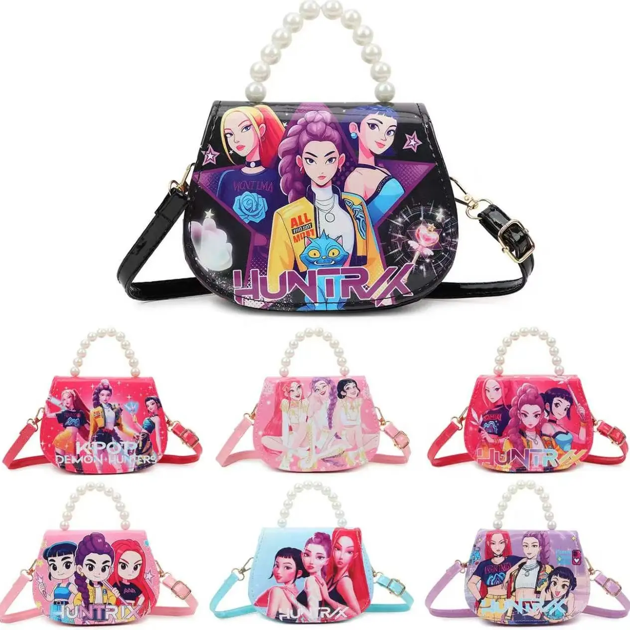 3D Kpop Girl Group Singing Design Mini Messenger Bag - Artsy Cute Cartoon Children's Coin Purse, Sweet Handle Crossbody Storage Handbag, Daughter Back-To-School Gift (Sports & Outdoor Accessory)