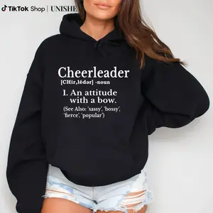 Unique Gift Hoodie for Cheer Girls – 100% Cheerleader Definition Long Sleeve
