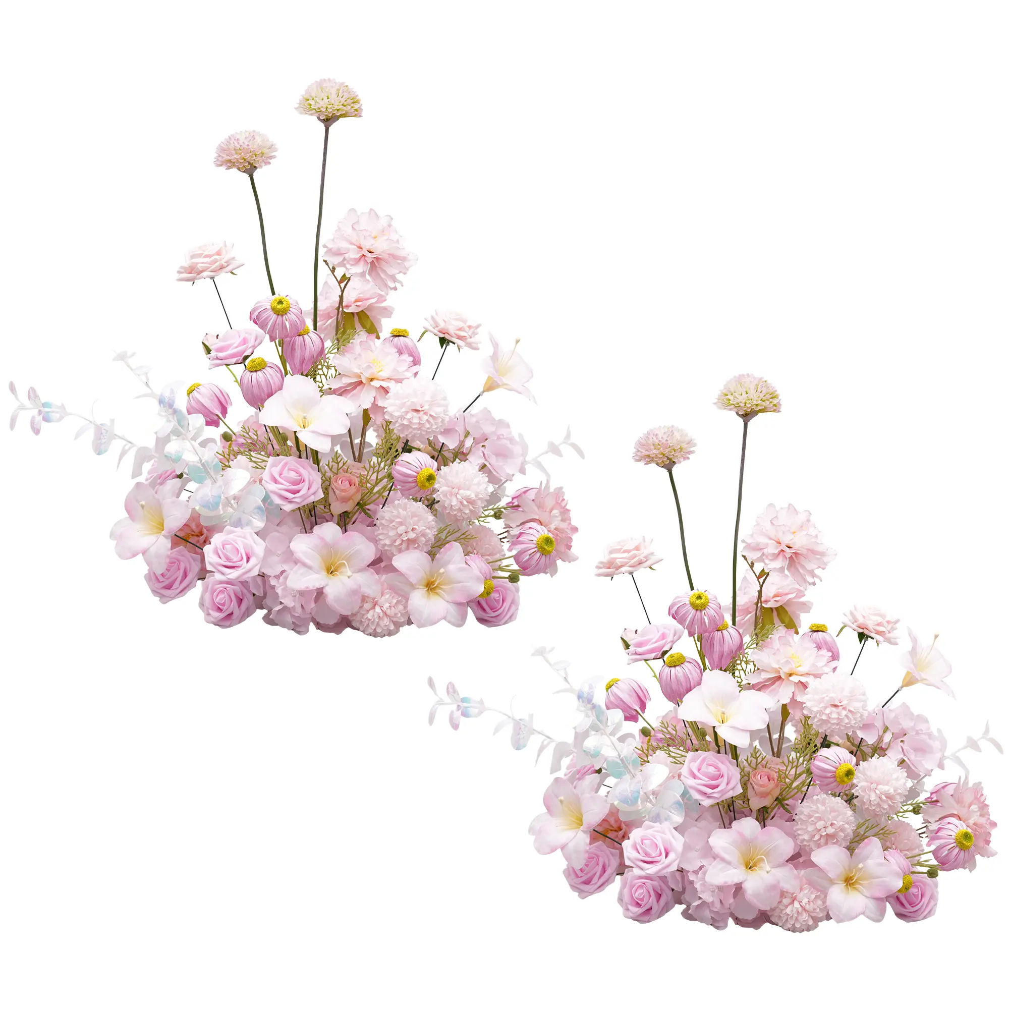S-A8962 2pcs Silky Blush Pink Lily-Rose Artificial Flower Bundle, Art Deco Romance Decor for Valentine's Day, Wedding Table Centerpieces & Floor Props (Home & Festive Supplies)