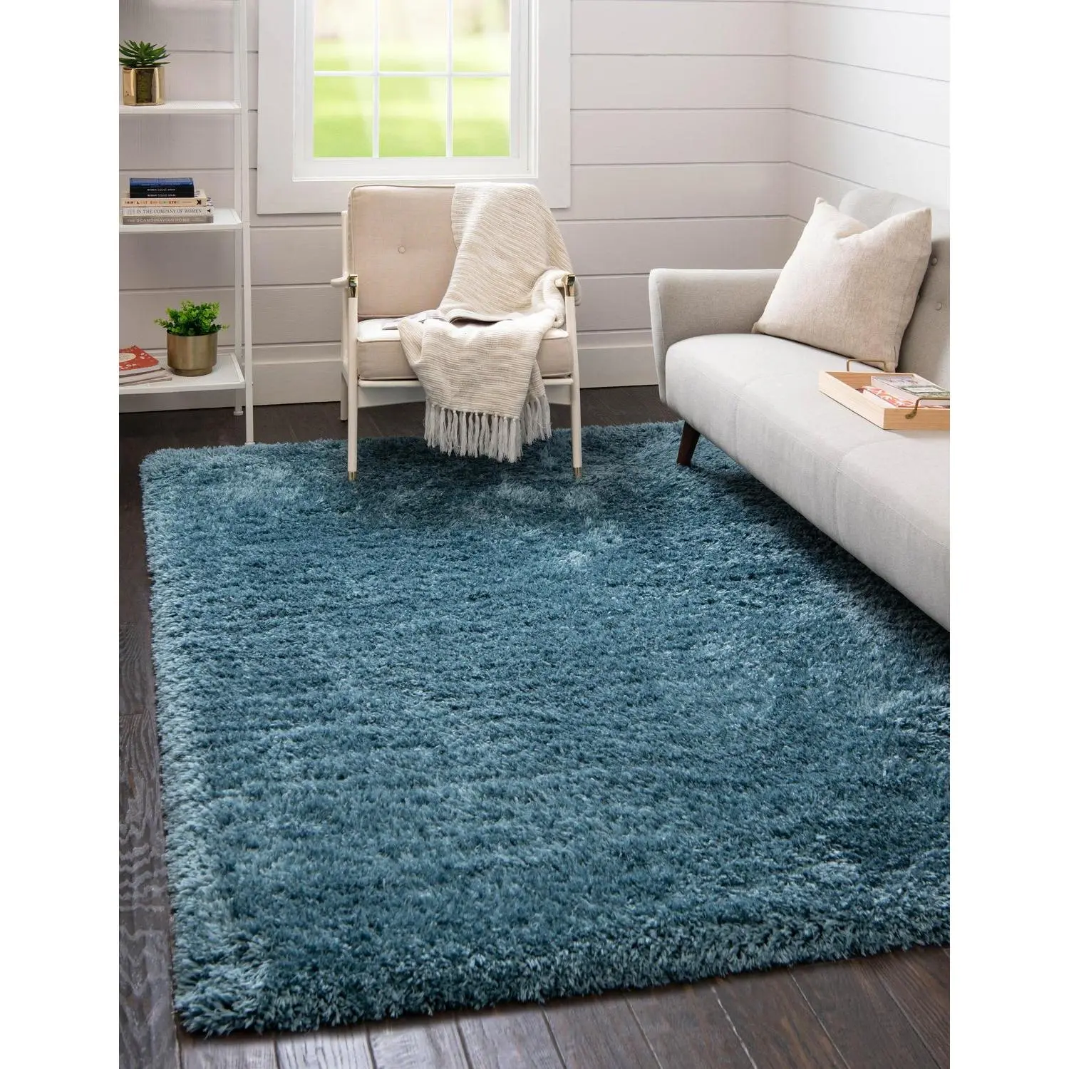 Aegean Blue Infinity Shag Rug