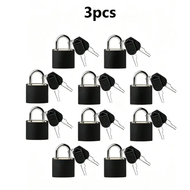 3 Packs, Mini Locks With Keys For Suitcase And Luggage, Stainless Steel Keyed Padlocks For School Gym Classroom Locker Locks Matching Game Travel Backpack, Security Lock, Padlock Set