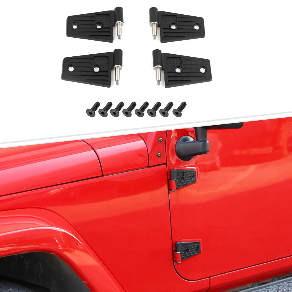 High-Quality UV-Resistant ABS Car Door Hinges Set of 4 - Auto Exterior Fasteners, Laser-Cut New Auto Parts for Jeep Wrangler JK 2007-2017 2-Door Version