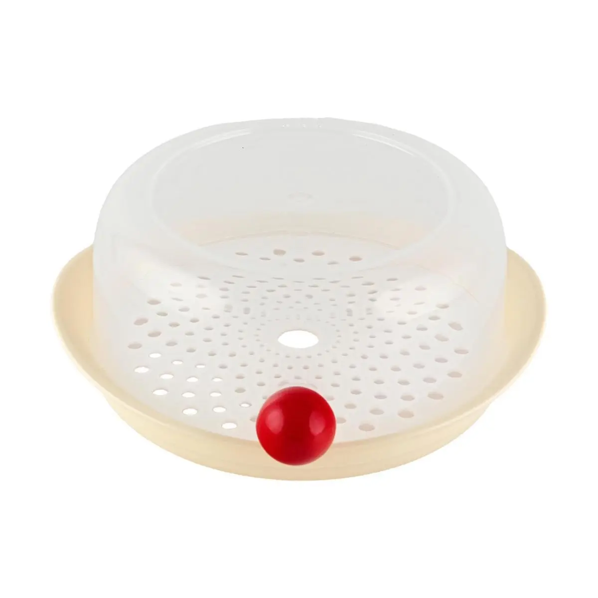 KawasiMaya Microwave Steamer Basket for Dumplings Buns Rice - 17.5cm White, Food Safe BPA-Free
