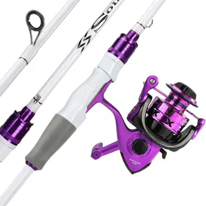 Sougayilang Fishing Rod Set - 6'0" Pink Spinning Casting Combo with 2 Carbon & Glass Fiber Composite Rods and 2000-Size Reel, Spinning Casting Rods