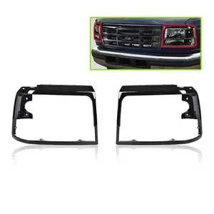 Headlight Bezels Headlamp Trim Fit For 92-97 Ford Bronco F-150 F150 F250 F350