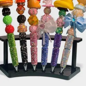 Rhinestone Beaded Pen Live Pick | Stylish Writing Accessories with Colorful Beads & Unique Designs