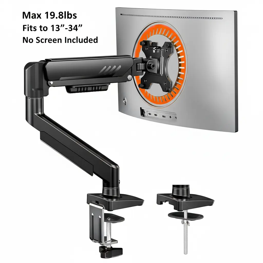 [Single Arm]-[Black]- [13-34" Screen]-19.8lbs-NEW