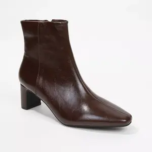 Berness Women's Sean Vegan Leather Ankle Boots Brown 9