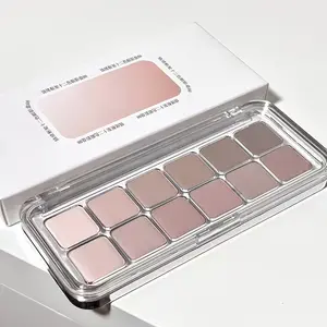 12Color Neutral Tones Eyeshadow Set Long Lasting Natural Effect Smooth Makeup No Fallout Waterproof Sweatproof Eyeshadow High Pigmented Easy To Blend Cosmetic