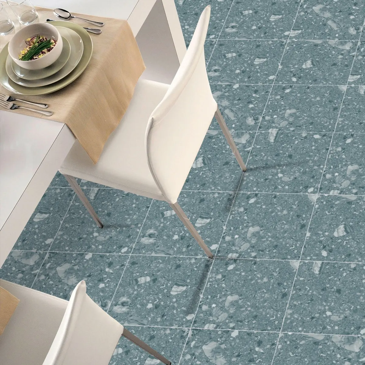 10pcs Waterproof Self-Adhesive Floor Stickers, Blue Marble Design, Non-Slip Removable DIY Tiles for Bathroom Bedroom Decor, Non Slip Flooring