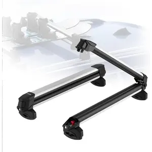 VEVOR Ski Snowboard Roof Rack, Carry up to 4 Pairs of Skis or 2 Snowboards, 2 PCS Aluminum Universal Car Roof Rack Top Holder with Lock Rubber Padding, Carrier for Fishing Rod, Fit Most CrossbarsVEVOR Super Brand Day