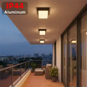 LED Ceiling Light, 3000k-6000k Color Temperature, Outdoor Porch Lamp, Dual-Layer Shade, Ip44 Aluminum Outdoor Light, Suitable for Yard & Garage