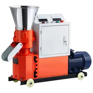 VEVOR Feed Pellet Mill Machine, 5 mm Animal Feed Pellet Making Machine, 3KW 240V Animal Food Granulator Mill Machines with 3 Pressure Rollers & 4 Wheels, Ideal for Poultry, Livestock, Farm Animals