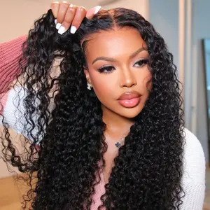 Glueless Water Wave Human Hair Wigs Ready To Go 9x6 Brazilian 4x6 HD Lace Closure Wig Human Hair For Women Pre Plucked 180% Density
