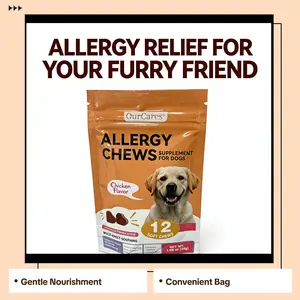 OURCARES Allergy Comfort Chews for Dogs Bag - Chicken Flavor, 12 Soft Chews for Seasonal Sensitivities, Gentle Nourishment, Convenient Bag Packaging Supplements