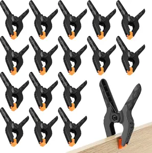 20 Pack 3.5 inch Plastic Spring Clamps, Black Heavy Duty Clips, Backdrop Clips, Plastic Clamps for Crafts, Backdrop Stand, Woodworking, Photography
