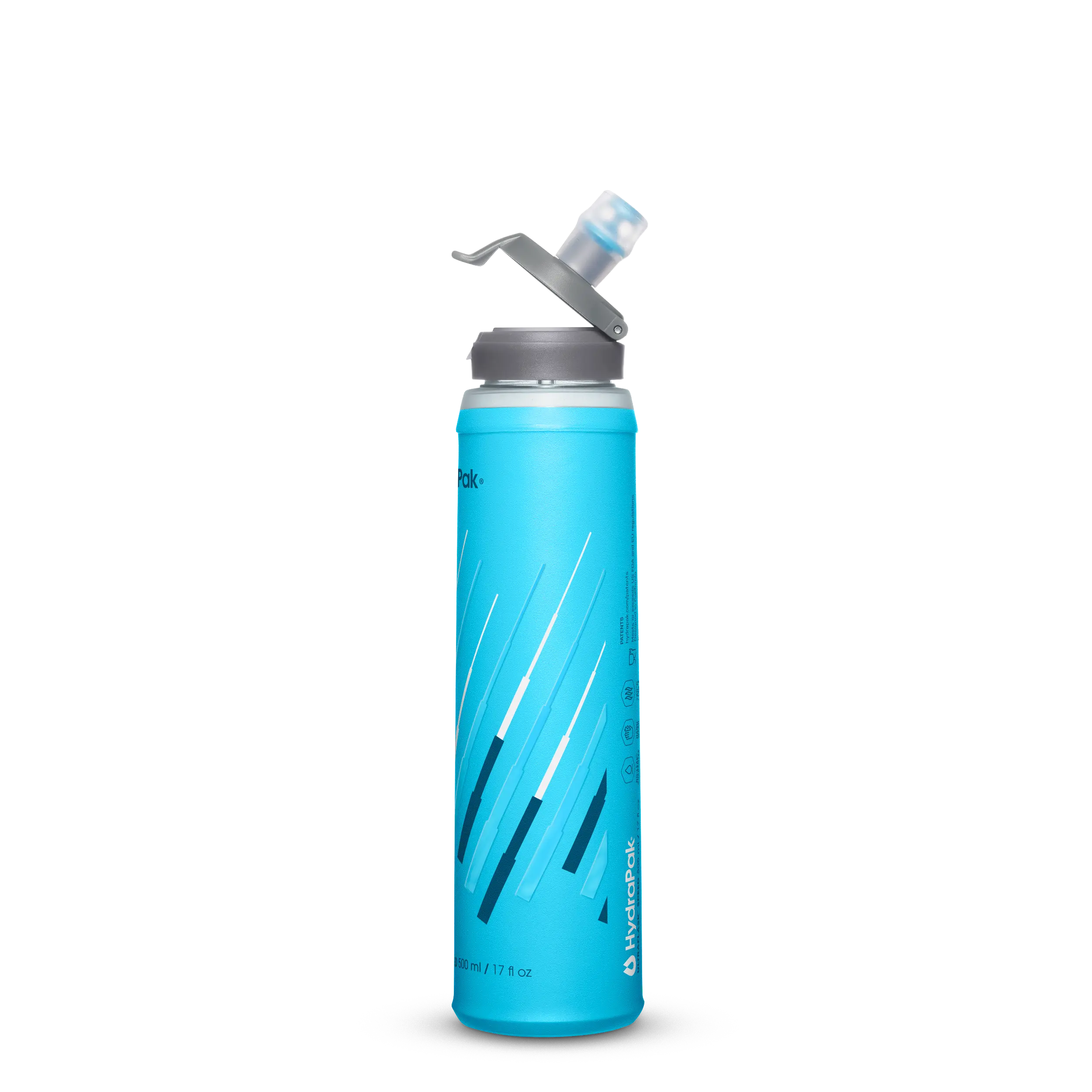 HydraPak UltraFlask Speed 500ml - Collapsible Soft Flask Water Bottle for Hydration Vests and Running Packs with Easy Open Cap