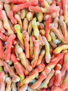 Freeze Dried Cotton Candy Stuffed Roll Up Kosher Parve Crunchy Texture Double Flavor 2.5 oz Bag 5-6 pieces Mega Crunch