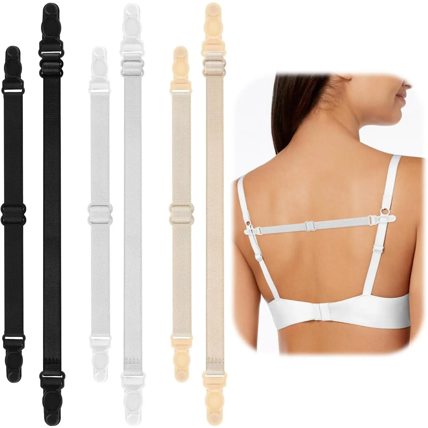 3 Pairs Bra Strap Clips Bra Strap Holders for Slipping Elastic Straps Adjustable Keep Bra Straps In Place Yifanyou Sports