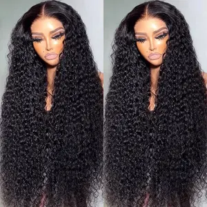 Bling Hair 32 34 Inch 13x4 13x6 Kinky Curly Lace Front Wig Human Hair Pre-plucked Brazilian 13x4 Deep Wave Frontal Wig Hd Lace Wigs Natural Color Hair Wig For Women