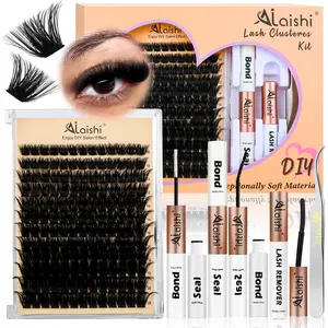 【Live Exclusive】Ailaishi DIY Lash Clusters Kit - Soft Fluffy Long-Lasting Lashes with Glue, Remover & Tweezer for Beginners Easy At-Home Application - Eyelash Set, Cosmetic, #DealsForYouDays